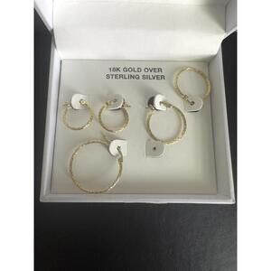 5-Pc. Set Diamond Cut Click Top Hoop Earrings in 18K Gold Over Sterling Silver